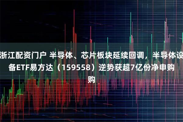 浙江配资门户 半导体、芯片板块延续回调，半导体设备ETF易方达（159558）逆势获超7亿份净申购